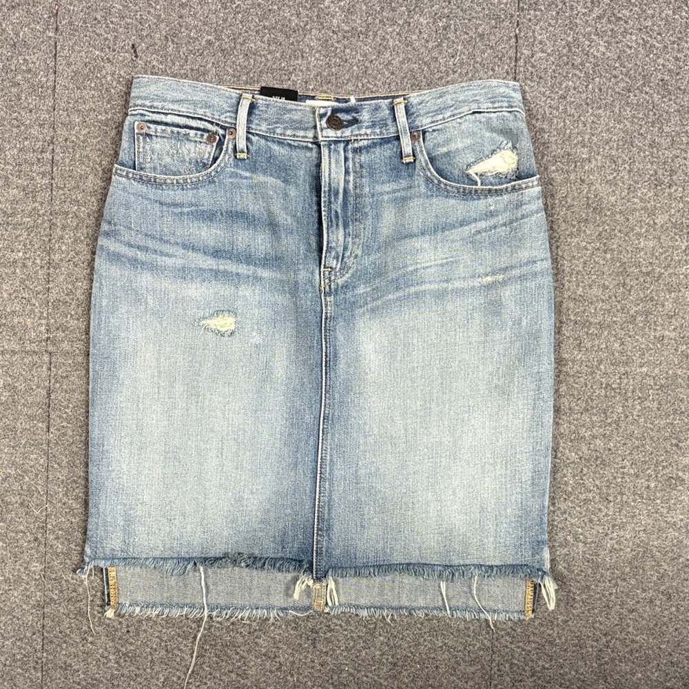 NWT Able Light Blue Denim Skirt with Frye Hem